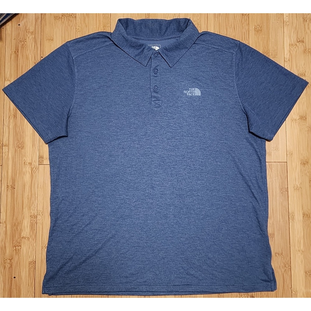 The North Face FlashDry Polo Shirt Mens XL Blue Short Sleeve Hiking NF0A3G3N